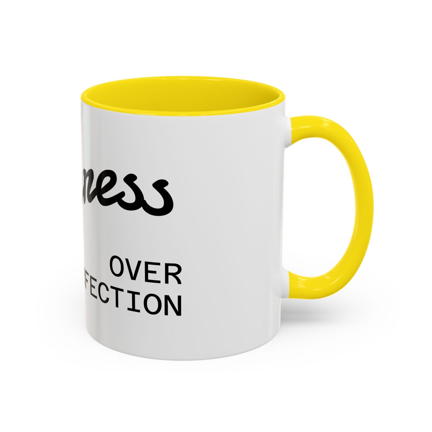 Motivational Accent Coffee Mug "Progress over Perfection"