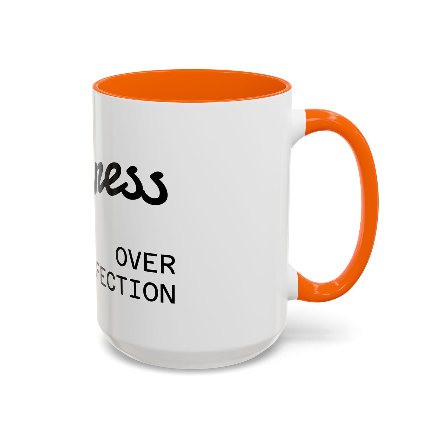 Motivational Accent Coffee Mug "Progress over Perfection"