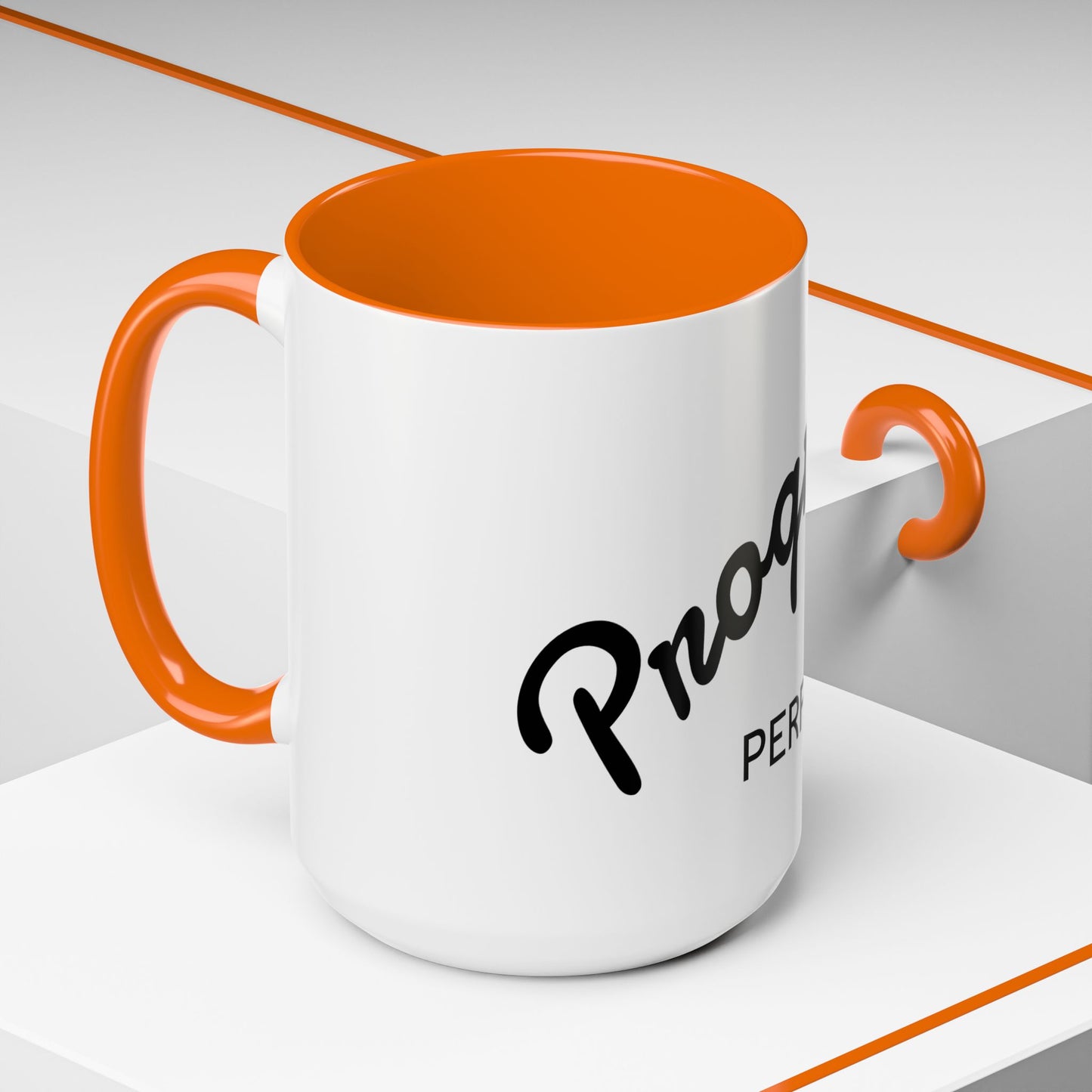 Motivational Accent Coffee Mug "Progress over Perfection"