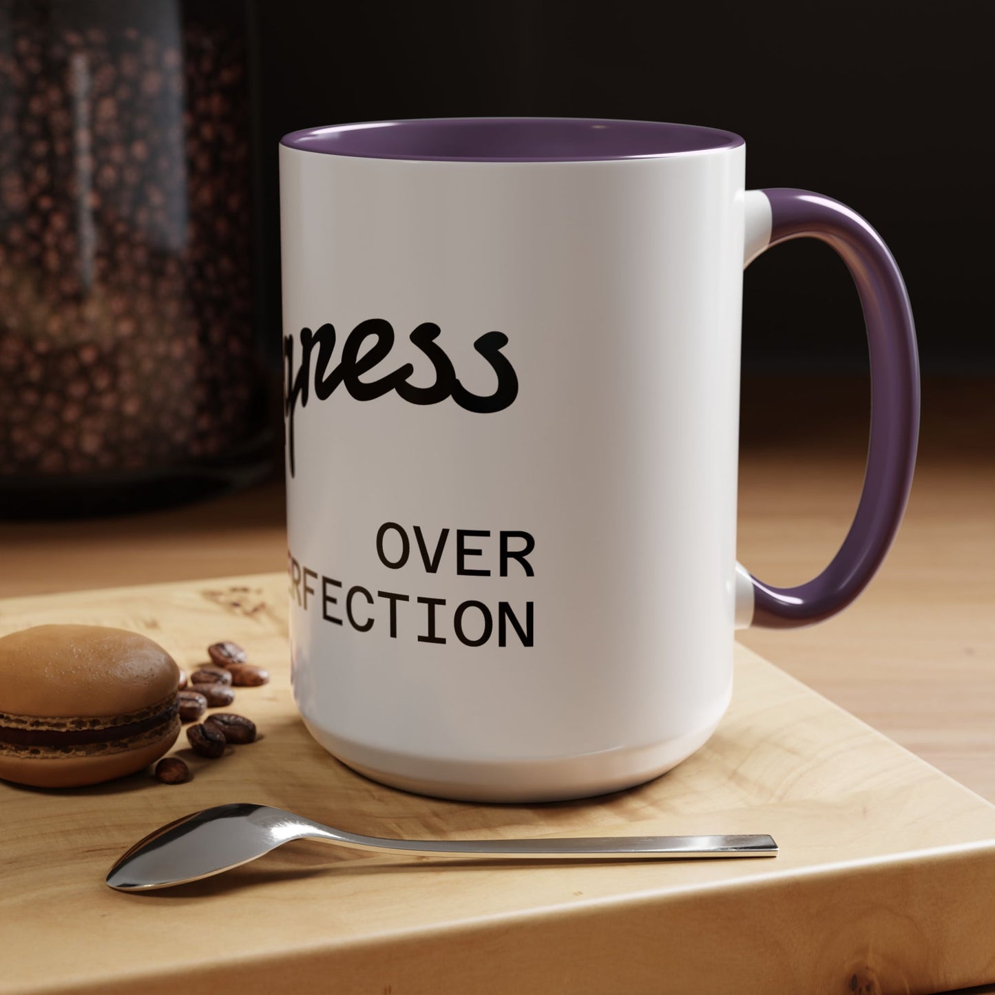 Motivational Accent Coffee Mug "Progress over Perfection"