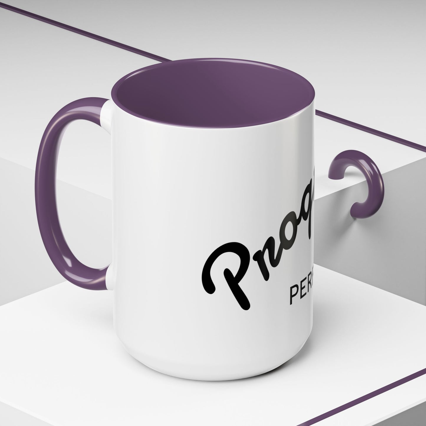 Motivational Accent Coffee Mug "Progress over Perfection"