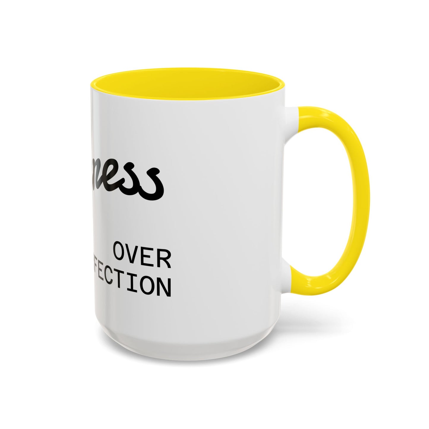 Motivational Accent Coffee Mug "Progress over Perfection"