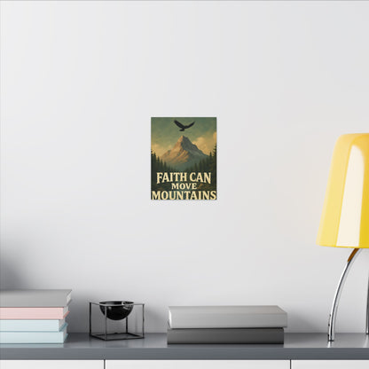 Motivational Wall Art Canvas, Inspirational Nature Decor, Faith Can Move Mountains, Living Room Wall Art, Home Office Decoration