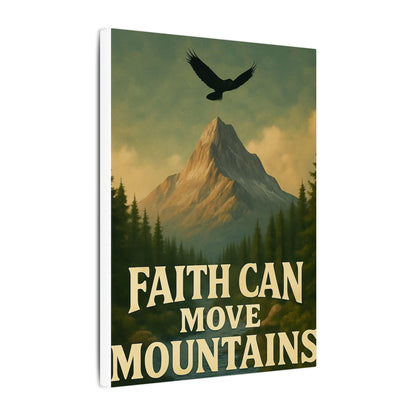 Motivational Wall Art Canvas, Inspirational Nature Decor, Faith Can Move Mountains, Living Room Wall Art, Home Office Decoration