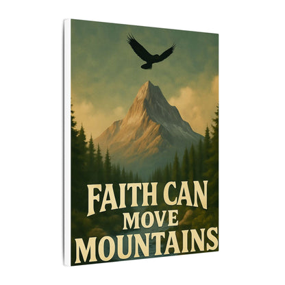Motivational Wall Art Canvas, Inspirational Nature Decor, Faith Can Move Mountains, Living Room Wall Art, Home Office Decoration