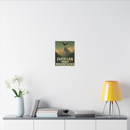 Motivational Wall Art Canvas, Inspirational Nature Decor, Faith Can Move Mountains, Living Room Wall Art, Home Office Decoration