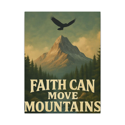 Motivational Wall Art Canvas, Inspirational Nature Decor, Faith Can Move Mountains, Living Room Wall Art, Home Office Decoration