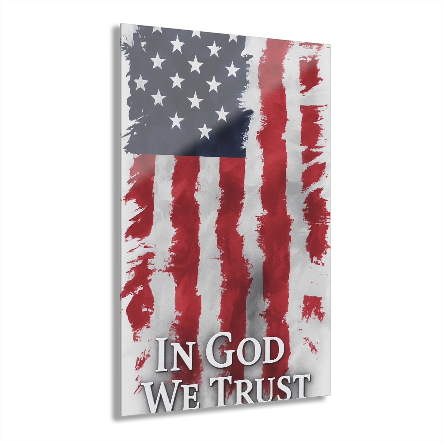 Patriotic Acrylic Print Wall Art, American Flag Decor, Faith-Inspired Home Decoration, Unique Gift, Inspirational Wall Hanging