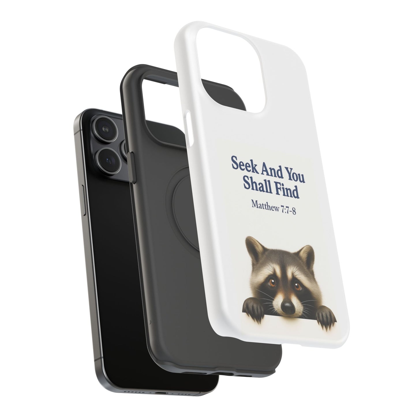 Raccoon Bible Verse Phone Case | Unique Impact-Resistant Cover | Customizable Gift for Nature Lovers, Birthday, or Everyday Use