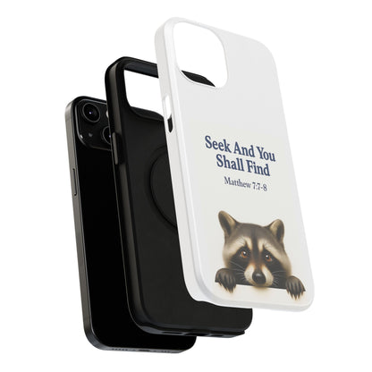 Raccoon Bible Verse Phone Case | Unique Impact-Resistant Cover | Customizable Gift for Nature Lovers, Birthday, or Everyday Use
