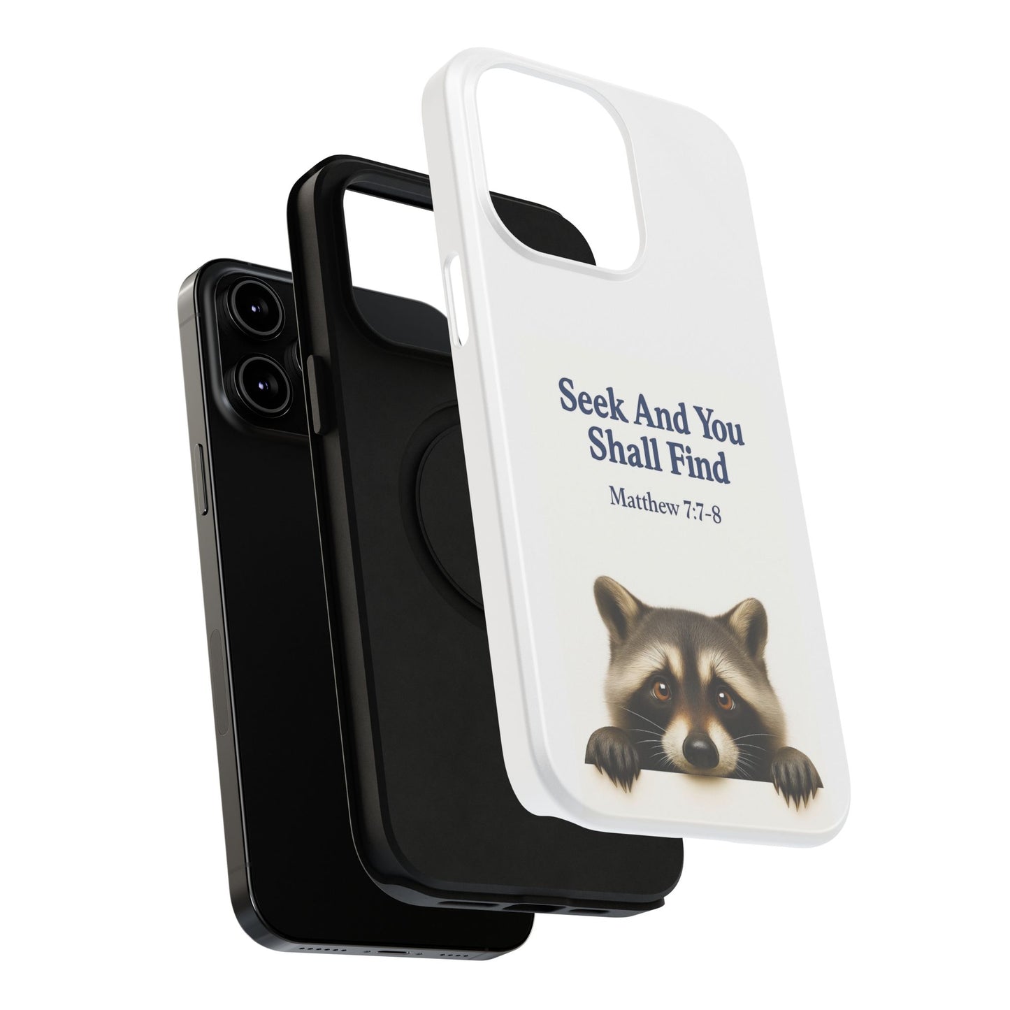 Raccoon Bible Verse Phone Case | Unique Impact-Resistant Cover | Customizable Gift for Nature Lovers, Birthday, or Everyday Use