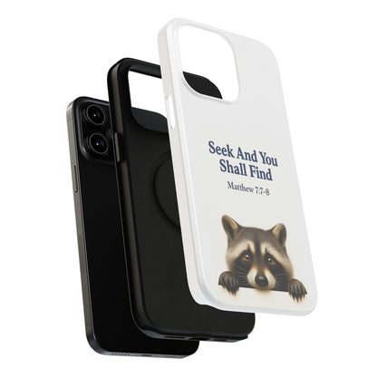 Raccoon Bible Verse Phone Case | Unique Impact-Resistant Cover | Customizable Gift for Nature Lovers, Birthday, or Everyday Use