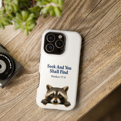 Raccoon Bible Verse Phone Case | Unique Impact-Resistant Cover | Customizable Gift for Nature Lovers, Birthday, or Everyday Use