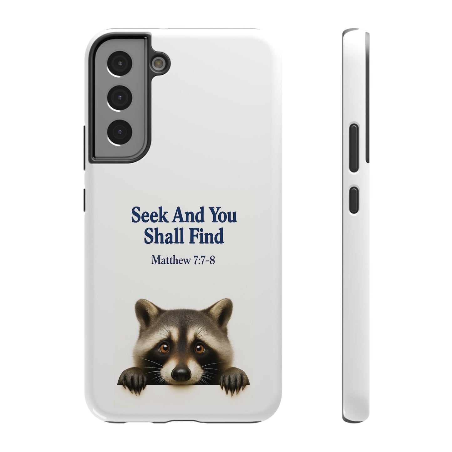 Raccoon Bible Verse Phone Case | Unique Impact-Resistant Cover | Customizable Gift for Nature Lovers, Birthday, or Everyday Use