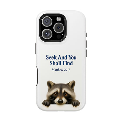 Raccoon Bible Verse Phone Case | Unique Impact-Resistant Cover | Customizable Gift for Nature Lovers, Birthday, or Everyday Use