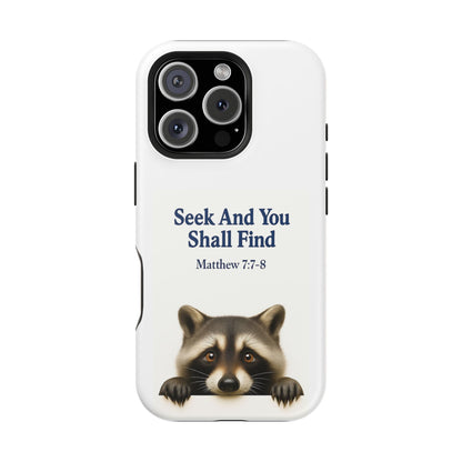 Raccoon Bible Verse Phone Case | Unique Impact-Resistant Cover | Customizable Gift for Nature Lovers, Birthday, or Everyday Use