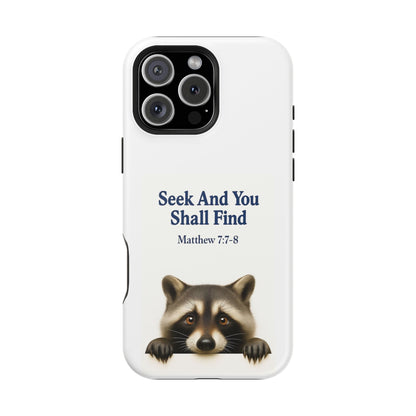 Raccoon Bible Verse Phone Case | Unique Impact-Resistant Cover | Customizable Gift for Nature Lovers, Birthday, or Everyday Use
