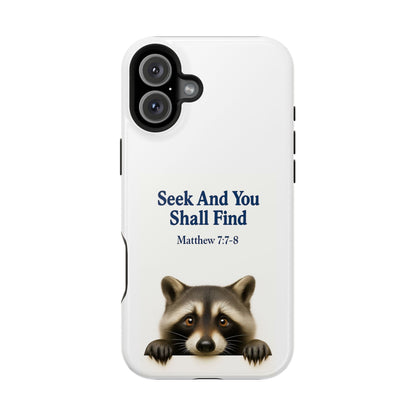 Raccoon Bible Verse Phone Case | Unique Impact-Resistant Cover | Customizable Gift for Nature Lovers, Birthday, or Everyday Use