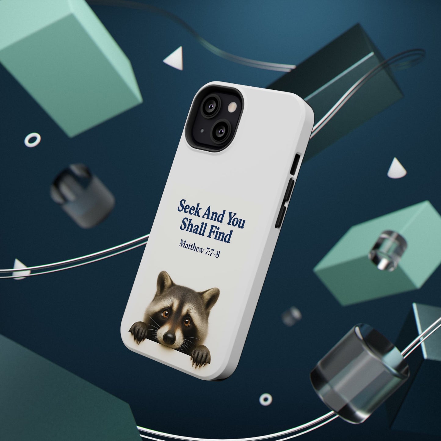Raccoon Bible Verse Phone Case | Unique Impact-Resistant Cover | Customizable Gift for Nature Lovers, Birthday, or Everyday Use