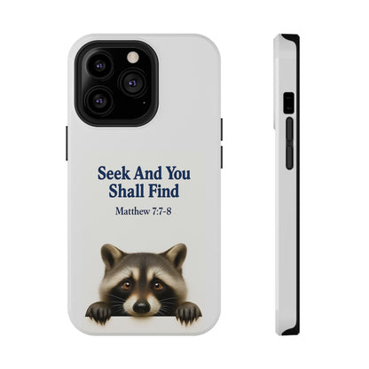 Raccoon Bible Verse Phone Case | Unique Impact-Resistant Cover | Customizable Gift for Nature Lovers, Birthday, or Everyday Use