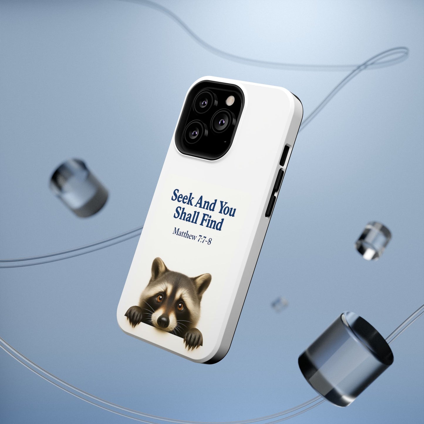 Raccoon Bible Verse Phone Case | Unique Impact-Resistant Cover | Customizable Gift for Nature Lovers, Birthday, or Everyday Use