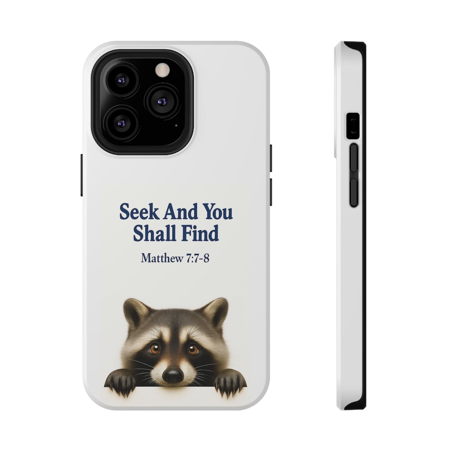 Raccoon Bible Verse Phone Case | Unique Impact-Resistant Cover | Customizable Gift for Nature Lovers, Birthday, or Everyday Use