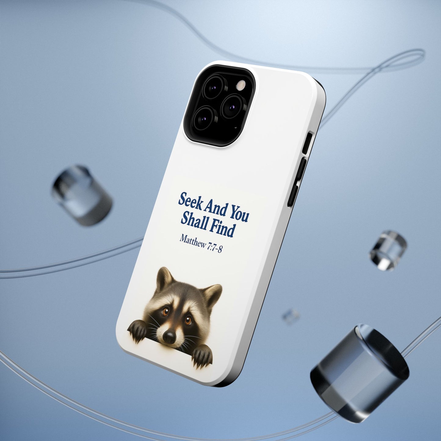 Raccoon Bible Verse Phone Case | Unique Impact-Resistant Cover | Customizable Gift for Nature Lovers, Birthday, or Everyday Use