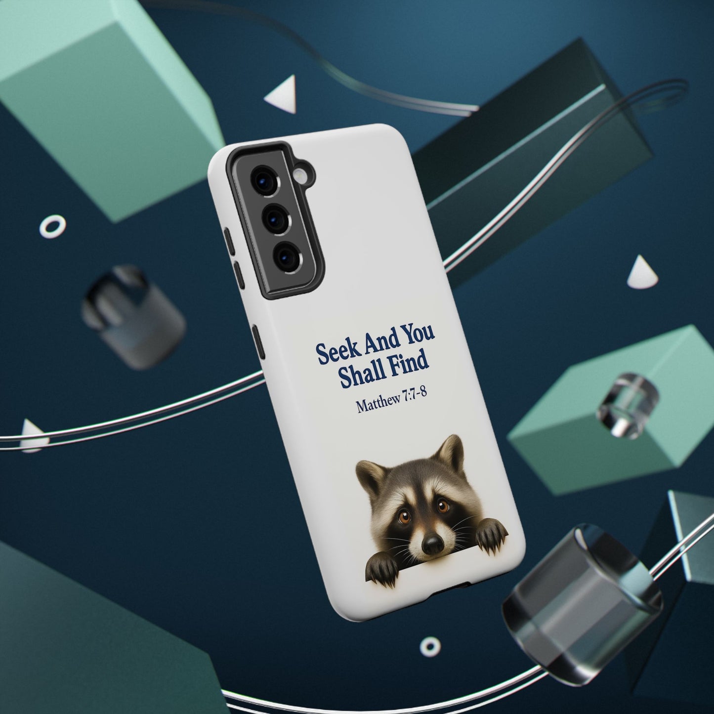 Raccoon Bible Verse Phone Case | Unique Impact-Resistant Cover | Customizable Gift for Nature Lovers, Birthday, or Everyday Use