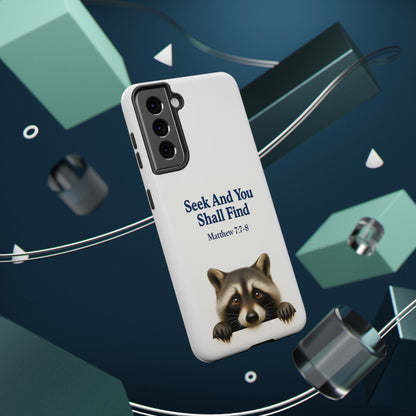 Raccoon Bible Verse Phone Case | Unique Impact-Resistant Cover | Customizable Gift for Nature Lovers, Birthday, or Everyday Use