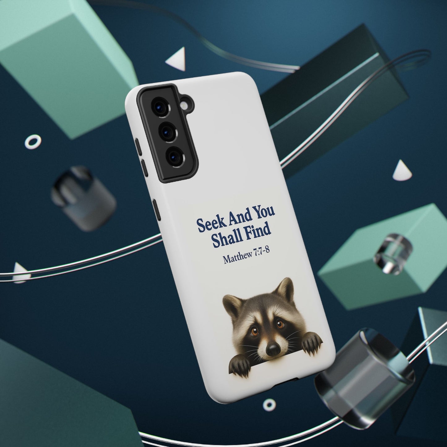 Raccoon Bible Verse Phone Case | Unique Impact-Resistant Cover | Customizable Gift for Nature Lovers, Birthday, or Everyday Use