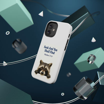 Raccoon Bible Verse Phone Case | Unique Impact-Resistant Cover | Customizable Gift for Nature Lovers, Birthday, or Everyday Use