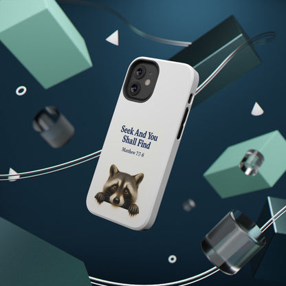 Raccoon Bible Verse Phone Case | Unique Impact-Resistant Cover | Customizable Gift for Nature Lovers, Birthday, or Everyday Use