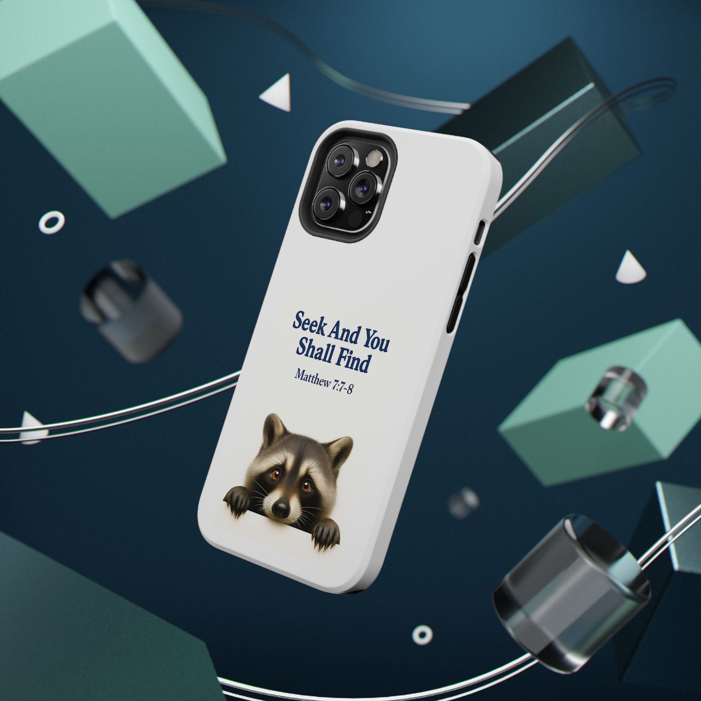 Raccoon Bible Verse Phone Case | Unique Impact-Resistant Cover | Customizable Gift for Nature Lovers, Birthday, or Everyday Use