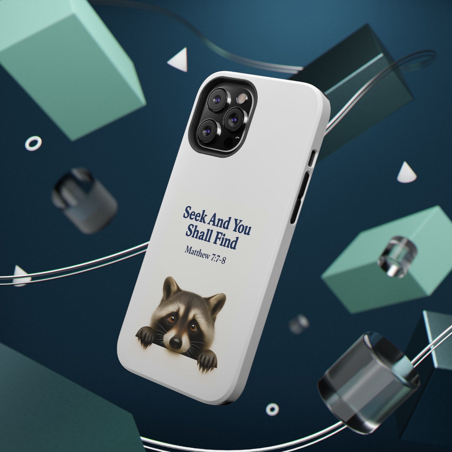 Raccoon Bible Verse Phone Case | Unique Impact-Resistant Cover | Customizable Gift for Nature Lovers, Birthday, or Everyday Use