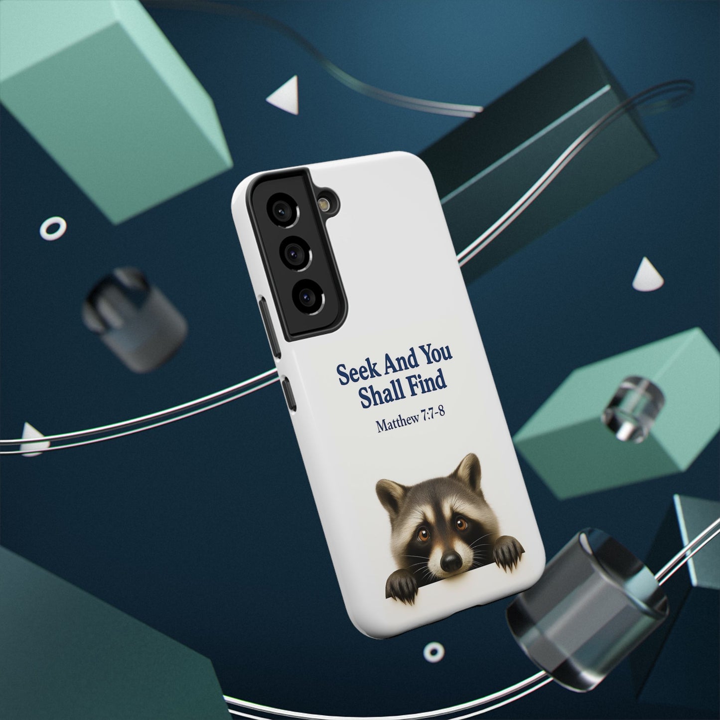 Raccoon Bible Verse Phone Case | Unique Impact-Resistant Cover | Customizable Gift for Nature Lovers, Birthday, or Everyday Use