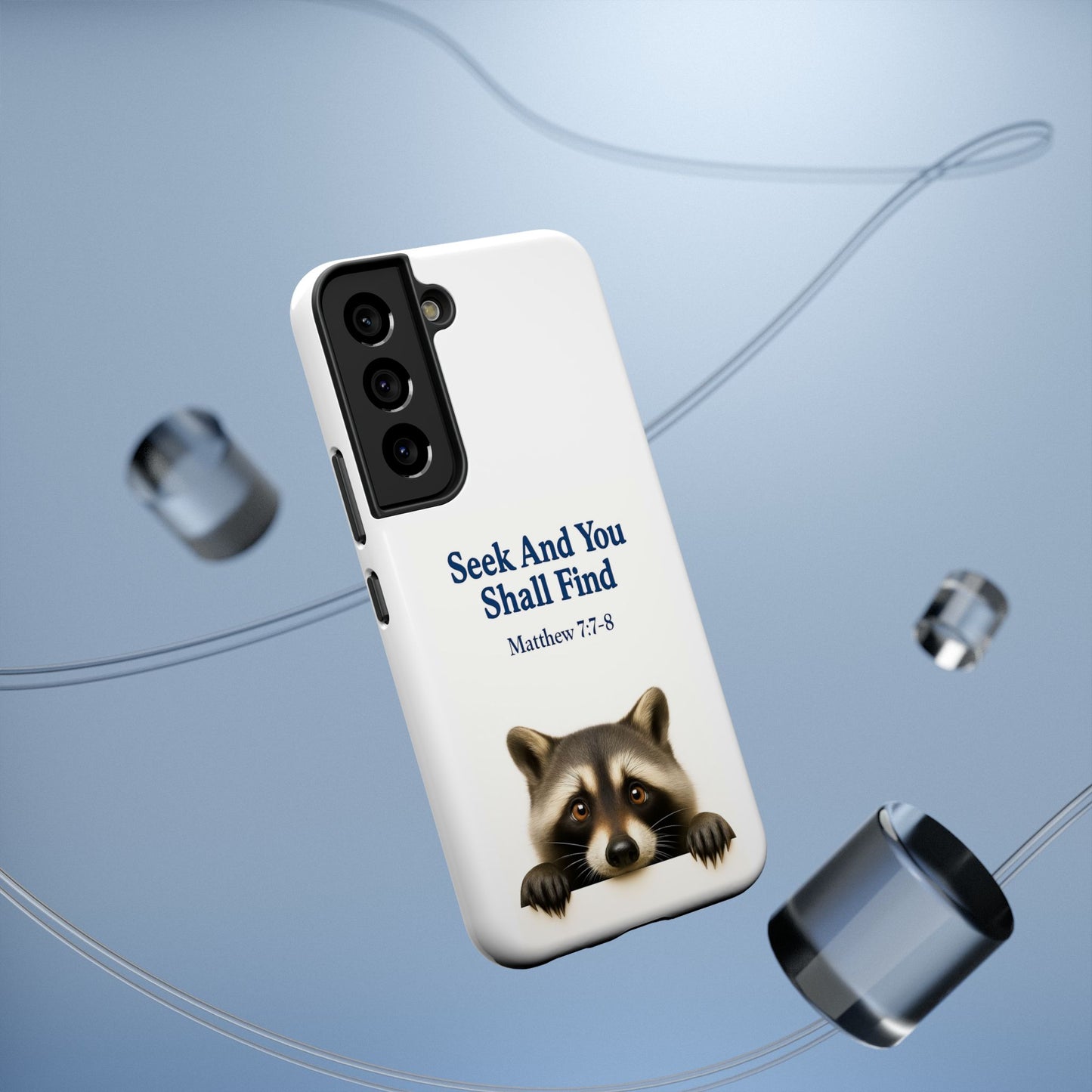Raccoon Bible Verse Phone Case | Unique Impact-Resistant Cover | Customizable Gift for Nature Lovers, Birthday, or Everyday Use