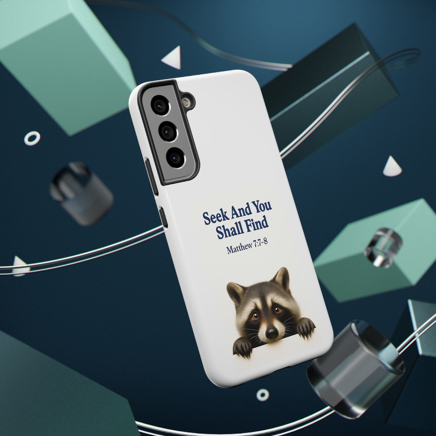 Raccoon Bible Verse Phone Case | Unique Impact-Resistant Cover | Customizable Gift for Nature Lovers, Birthday, or Everyday Use