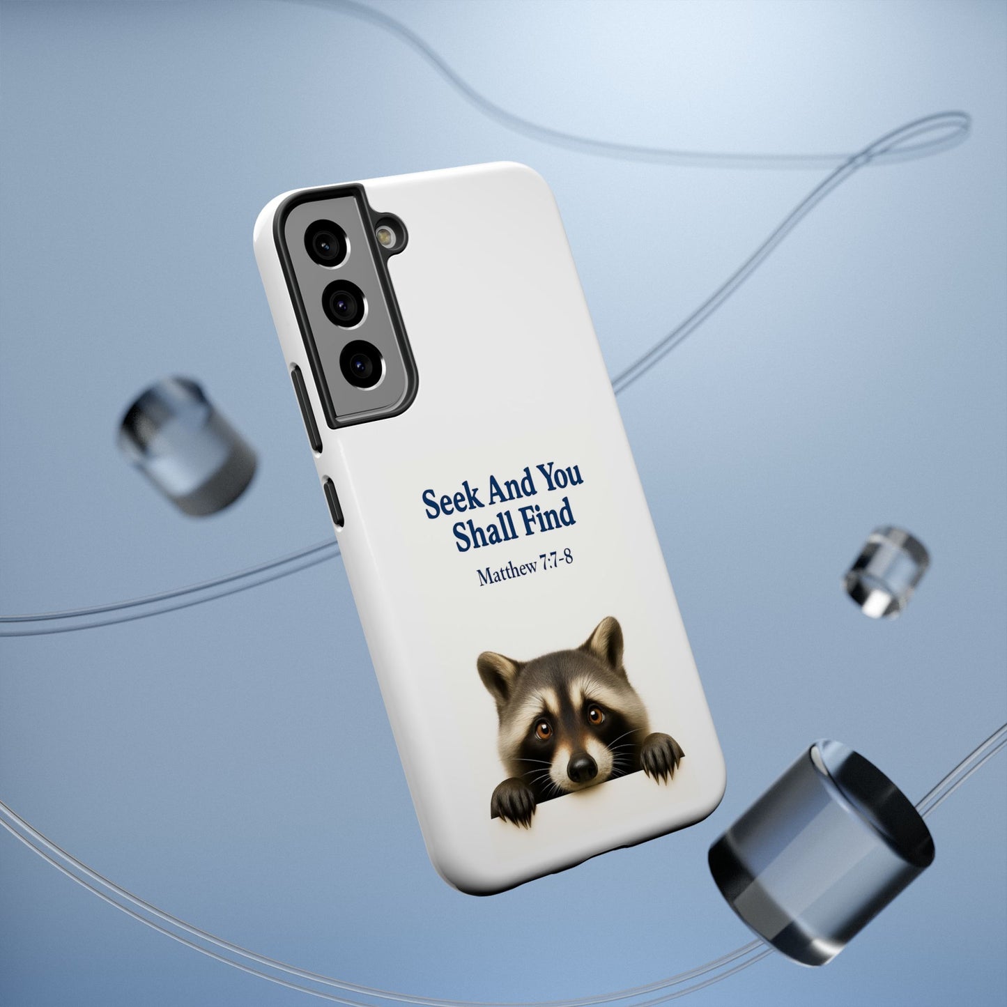 Raccoon Bible Verse Phone Case | Unique Impact-Resistant Cover | Customizable Gift for Nature Lovers, Birthday, or Everyday Use