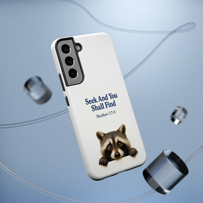 Raccoon Bible Verse Phone Case | Unique Impact-Resistant Cover | Customizable Gift for Nature Lovers, Birthday, or Everyday Use