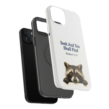 Raccoon Bible Verse Phone Case | Unique Impact-Resistant Cover | Customizable Gift for Nature Lovers, Birthday, or Everyday Use