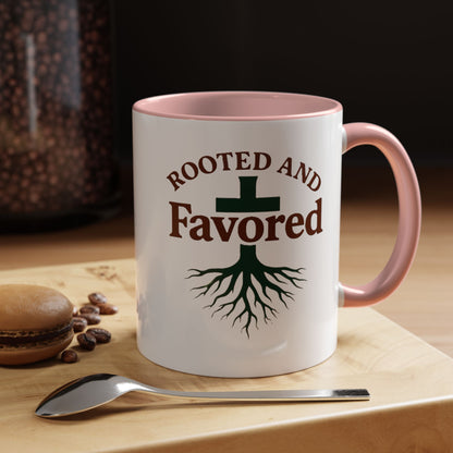 Rooted and Favored Coffee Mug - Spiritual Inspirational Gift for Coffee Lovers, Faith-based Home Decor, Christian Mug, Motivational [...]