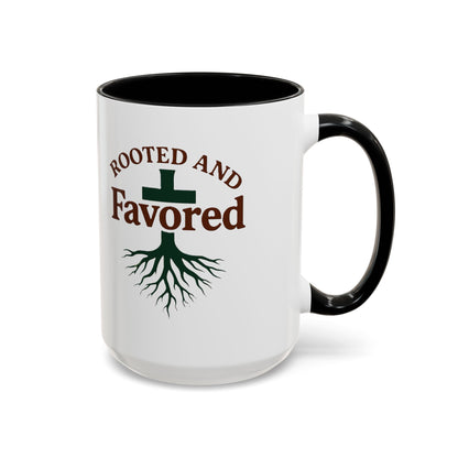 Rooted and Favored Coffee Mug - Spiritual Inspirational Gift for Coffee Lovers, Faith-based Home Decor, Christian Mug, Motivational [...]