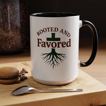 Rooted and Favored Coffee Mug - Spiritual Inspirational Gift for Coffee Lovers, Faith-based Home Decor, Christian Mug, Motivational [...]