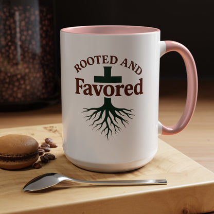 Rooted and Favored Coffee Mug - Spiritual Inspirational Gift for Coffee Lovers, Faith-based Home Decor, Christian Mug, Motivational [...]