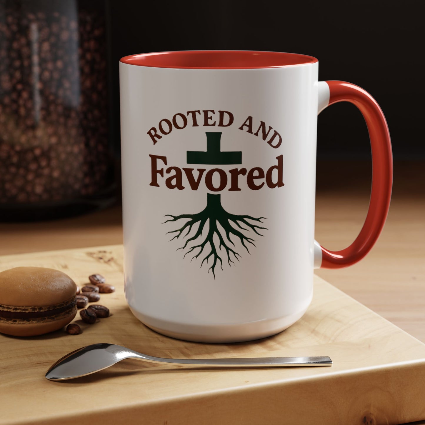 Rooted and Favored Coffee Mug - Spiritual Inspirational Gift for Coffee Lovers, Faith-based Home Decor, Christian Mug, Motivational [...]
