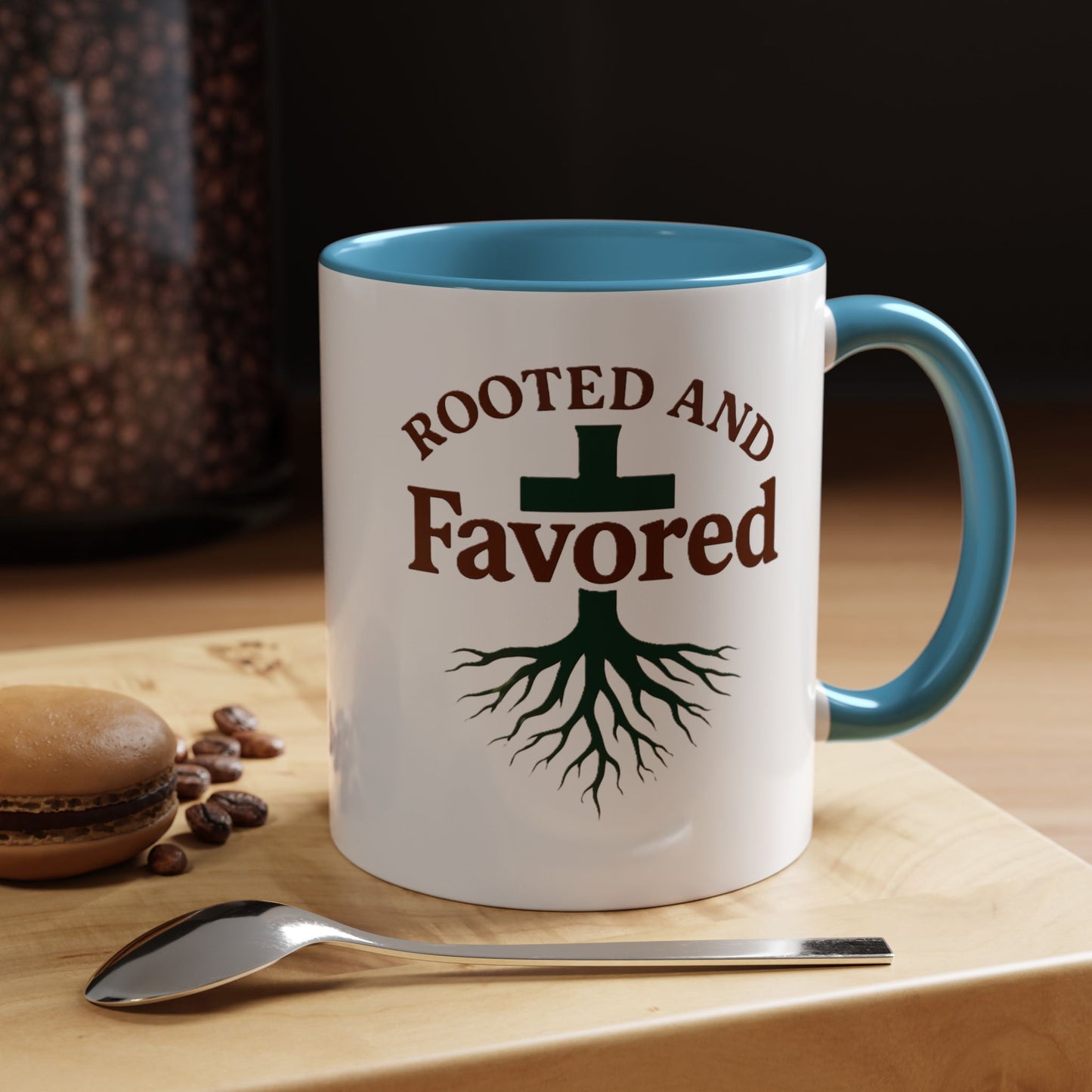 Rooted and Favored Coffee Mug - Spiritual Inspirational Gift for Coffee Lovers, Faith-based Home Decor, Christian Mug, Motivational [...]
