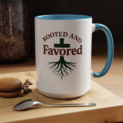 Rooted and Favored Coffee Mug - Spiritual Inspirational Gift for Coffee Lovers, Faith-based Home Decor, Christian Mug, Motivational [...]