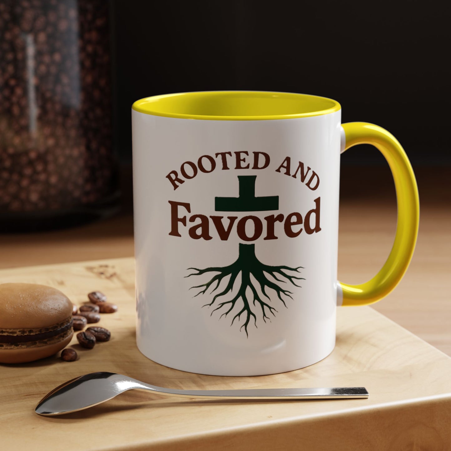 Rooted and Favored Coffee Mug - Spiritual Inspirational Gift for Coffee Lovers, Faith-based Home Decor, Christian Mug, Motivational [...]