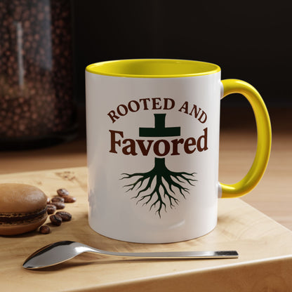 Rooted and Favored Coffee Mug - Spiritual Inspirational Gift for Coffee Lovers, Faith-based Home Decor, Christian Mug, Motivational [...]