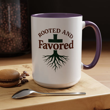 Rooted and Favored Coffee Mug - Spiritual Inspirational Gift for Coffee Lovers, Faith-based Home Decor, Christian Mug, Motivational [...]